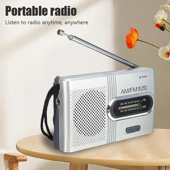 NOUL Portabil Mini Radio Portabil Dual Band SUNT FM Music Player Difuzor cu Antenă Telescopică în aer liber Radio Stereo
