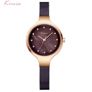 NR.2 KIMIO Brand Vintage Femeie Ceasuri Țese Plasă din Oțel Inoxidabil Curea Doamnelor Rochie Ceas Pentru Femei Cu Cutie horloge dames