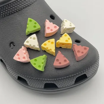 Original Simulat Brânză Jibz Farmecele Pentru Saboti Crocs 3D Drăguț Kawaii Pantofi Ace Decor Pentru Copil, Papuci de casă Accesorii Cadouri