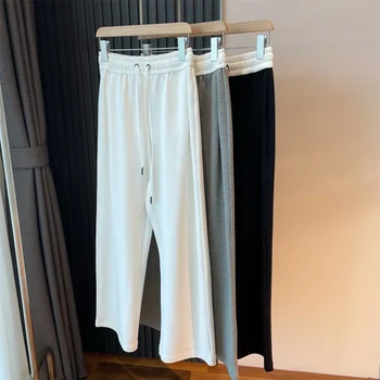 Pantaloni de trening pentru Femei 2023 Noi Elastic Talie Dantelă-Up Liber Lungi Casual Pantaloni Drepte