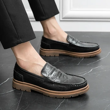 Pantofi barbati Mocasini slip pe moda Barbati Gros cu talpi de Pantofi de Nunta Negru Afaceri Formal Pantofi bărbați din Piele mocasini