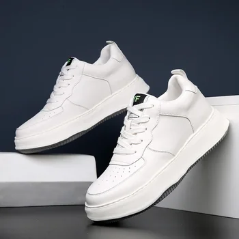 Pantofi pentru bărbați de Creștere Mici, Albe High-end Respirabil Talpa Groasă Casual Invizibil în Interiorul Creștere de 6-8cm Adidași de Tenis Masculin