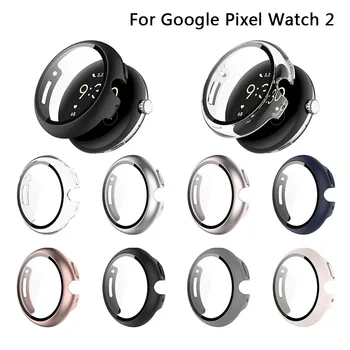 PC Caz de Sticlă Pentru Google Pixel Ceas 2 Ceas Inteligent cu Ecran Protector Capac pentru Google Pixel Ceas Pixel Watch2 Bara de Acoperire Coajă