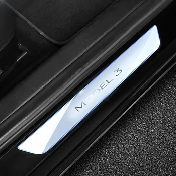 Pentru Tesla Model 3 Y S X TPU Transparent Spate Masina Pragului de Ușă Protector Decor Pragul Autocolant Pedala de bun venit Bandă de Protecție