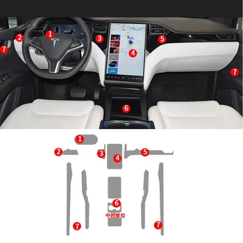 Pentru Tesla Model X Model S TPU Transparent Folie de Protectie Interior Autocolant Consola centrala Navigator Gear Usa Accesorii Auto