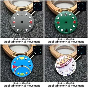 Personalizate de poker dial 28.5 mm multi luminescent dial NH35 circulație modificate cadran, logo-ul personalizat
