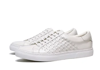 Primăvara și toamna Bord pantofi din piele alb Manual Respirabil Pantofi Casual Pantofi pentru Bărbați Anglia Stil Bărbați Pantofi