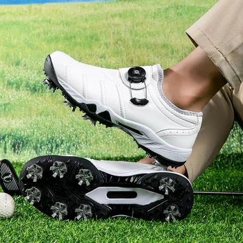 Profesioniști De Golf, Pantofi Sport Alb Albastru Femeile De Dimensiuni Mari 37-46 Golf Adidasi Crampoane Golf Încălțăminte