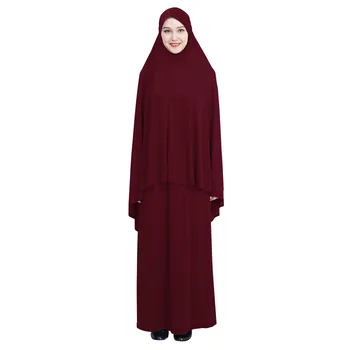 Ramadan Rugăciune Musulmană Îmbrăcăminte 2 Bucata Set Femeile Khimar Abaya Mult Hijab Fusta Complet Acoperi Islam Haine Burka Niqab Halat De Rochie