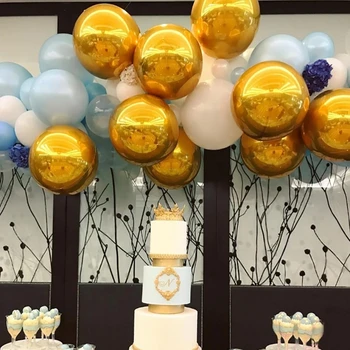 Runda 4D Balon Folie de Aluminiu Balon de Aur a Crescut de Argint Ballon Petrecere de Aniversare de Nunta de Decorare Copil de Dus 22Inch Heliu Balon