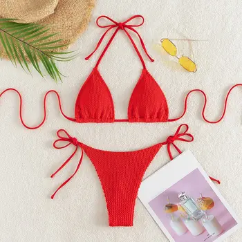 sexy stras ștreangul șir micro mini bikini seturi de două bucăți 2024 de femei tanga, costume de baie femei costum de baie, costume de baie biquini