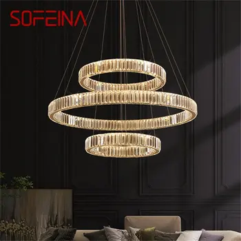SOFEINA Moderne Pandantiv Lampă cu LED-uri Rotunde de Lux de Aur Agățat Decorative Candelabru Corpuri De Hotel Camera de zi