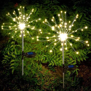 Solar Artificii, Lumini în aer liber rezistent la apa 8 Moduri Solare de Gradina, Lumini Decorative Fire de Cupru Șir Lumina pentru Pasarelă Cale