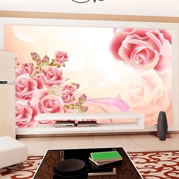 Tapet personalizat 3d murală papel de parede frumos romantic rose murală camera de zi dormitor restaurant TV de fundal de hârtie de perete