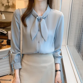 Toamna 2023 Coreean Șifon Tricou Cu Maneci Lungi Din Dantela Tricou Alb Bluza Femei Blusas Mujer De Moda Elegantes N1079