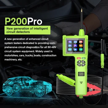 TopDiag P200 Pro Inteligent Cârlig de Master Ediția a Circuitului Auto Tester 9-48V Putere de Automobile Sonda Sistem Electric Testerul de Diagnosticare