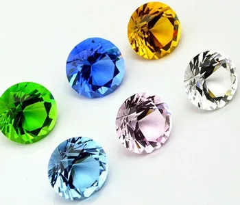 Una Bucata Culori Amestecate Multi-Fatetate De Cristal Diamant Prespapier Pentru Acasă Petrecerea De Nunta Decor