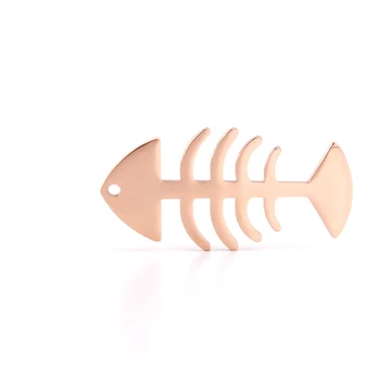 Vânzarea de Promovare Rosegold color Os de Pește Farmec Pandantiv pentru Femei colier DIY face din oțel Inoxidabil lustruit oglindă bună calitate