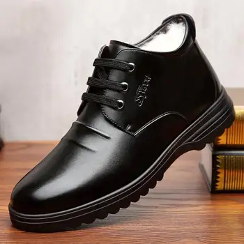 Zapatos Para Hombres Negru High Top Pantofi Barbati Outdoor Barbati Business Casual Pantofi Noi de Iarna Anti-alunecare Talpă Moale Barbati Pantofi de Cald