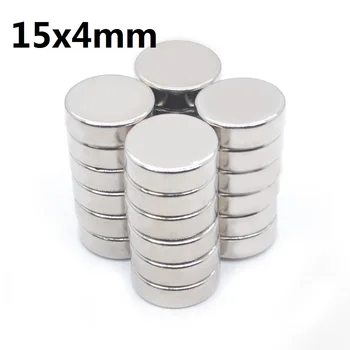 1-500 Buc 15x4 Magnet Neodim 15mm x 4mm N35 NdFeB Rundă Super-Puternic, Puternică Magnetic Permanent imanes Disc 15*4 noi magnet