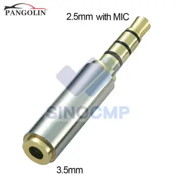 1 buc 2,5 mm Masculin Feminin de 3,5 mm Audio-Video Adaptor w/ MICROFON Stereo pentru Căști Cablu