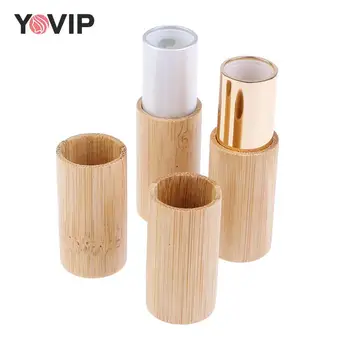 1 buc 4g Naturale de Bambus DIY Ruj Gol Buze Tub Container Cosmetice de Călătorie Sticla