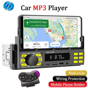 1 Din Radio Auto Receptor Stereo MP3 Player Multimedia FM Blutetooth casetofon USB/SD, Intrare AUX, Cu Suport de Telefon Mobil