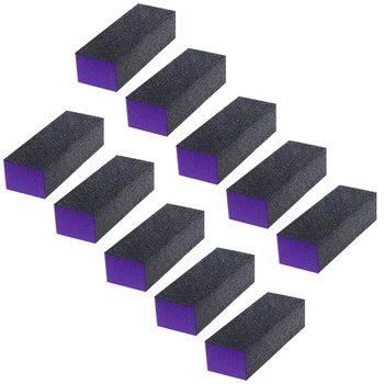 10 Buc Negru Violet Tampon de Lustruit Slefuire a Bloca Fișierele Grit Unghii Set E74C