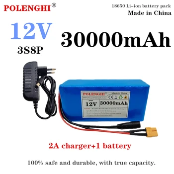 100%adevarat capacitate 3s8p 18650 acumulator 12v 30Ah 18650 baterie litiu bord de protecție 30000mAh pentru invertor lampa de miner+BMS