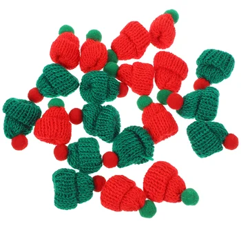 100 Buc Tricotate Mică Pălărie de Crăciun Pălării Mini Xmas Caz de Telefon Ornamente pentru Pomul de Tricotat Lână DIY de Artă Adorabil