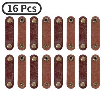 16Pcs din Piele Cablu de Curele Cablu Organizatorii Titularul Cablu Bobinator Bandă Fir Trimmer Cablu USB Căști Sârmă Linie de Date Obligatorii Legături