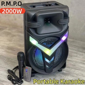 200W Mare putere Karaoke Home cinema Speaker Portabil în aer liber Pătrat Formația de Dans MICROFON Stereo Sunet Surround Difuzor Bluetooth FM