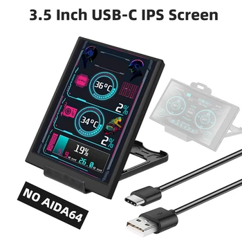 3.5 Inch IPS Tip C Ecran Secundar USB Display Pentru Computer CPU GPU RAM HDD Monitor NU AIDA64 Ușor de instalat Ușor De Utilizat