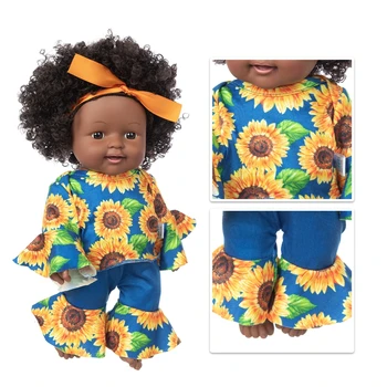 30cm Flori Costum Nou copil păpuși de silicon Africa viny de 12 țoli Renăscut baby poupee boneca copil jucărie moale cadou todder