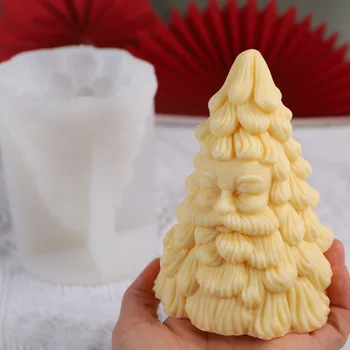 3D DIY Moș Crăciun Pom de Crăciun Lumânare Matrite Cină Tort Mucegai Silicon de Soia, Ceara, Silicon Mucegai Crăciun Acasă Rășină Decor