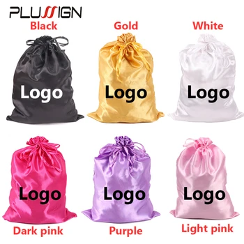 5Pcs Personalizate peruca geanta Cu Logo-ul Pentru Par de Ambalare Sac de Satin Peruca de Stocare Pentru mai Multe Peruci din Satin cu Cordon Geanta Pentru Peruca de Ambalare