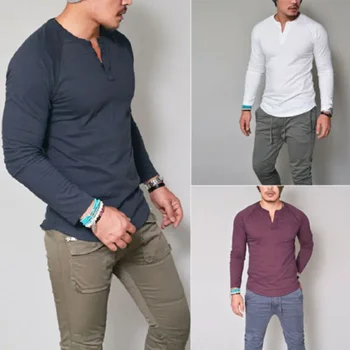 A1581 Nieuwe Modul Heren Lange Oxley T-shirt Casual Slim Fit T-Shirt, Blaturi de Streetwear