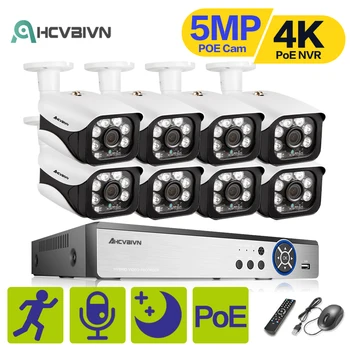 AHCVBIVN 8MP POE NVR 5MP 8CH 4CH POE Camera cu Sistem de Detectare a Omului Audio Camera IP de Exterior de Securitate Sistem de Supraveghere Video