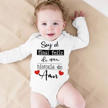 Amuzant Spaniolă Tipărite Nou-Născuți Body Copil Cu Maneci Lungi Vladan Corpul Copilului Haine Băieți Și Fete Copilul Născut Târându-Salopete