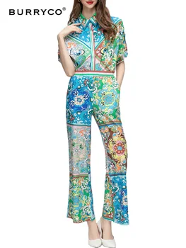 BURRYCO Femei Nou 2023 Toamna de Moda de Imprimare Decolteu Handmade cu Margele Set Casual