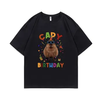 Capy de Ziua de nastere Amuzant Capybara Animale Grafic T-shirt Amuzant Bărbați Femei Drăguț T-Shirt pentru Bărbați Hip Hop Streetwear Unisex Casual Tees