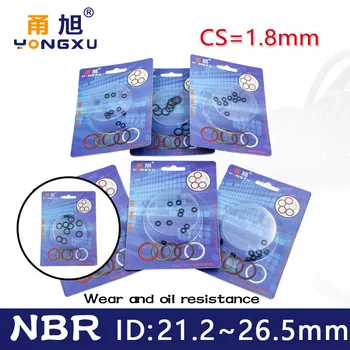 Cutie cauciuc nitril NBR etanșare cu inel O grosime CS 1.8 mm ID 21.2/22.4/23.6/25/25.8/26.5 mm Garnitura oring rezistent la apa rezistenta la ulei