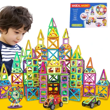 De Dimensiuni Mari Jucăriile Magnetice Magneți Copii Blocuri De Învățământ Fată Băiat De Construcții De Designer Set Castel Avion Creative Pentru Copii Cadouri