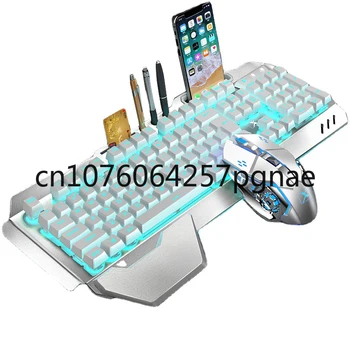 De Vânzare la cald 104 Taste RGB Wireless Keyboard Ergonomie Reîncărcabilă Mecanice Tastatura Mouse Combo Tastatură de Gaming Mouse-ul Setat