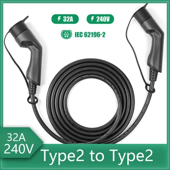 EV Cablu de Încărcare Type2 Să Type2 Masina Electrica Plug Încărcător 3 Faze 22KW 5M 32A