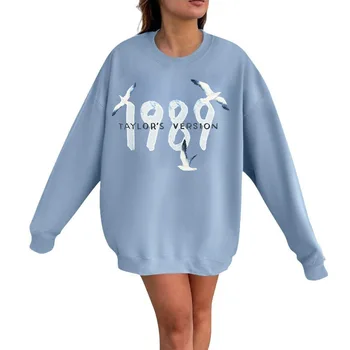 Femeile 1989 Fanii Tricou De Moda Supradimensionate Hanorace Casual T-Shirt Cu Maneci Lungi Pulovere Concert Utilaje De Imprimare Topuri Streetwear