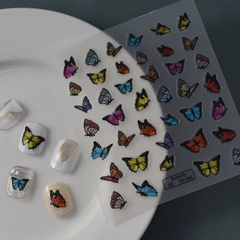 Fluture colorat 3D Auto-Adeziv pentru Decoratiuni de Arta Unghiilor Autocolante Libelula Păianjenul Insecte Manichiura Decalcomanii en-Gros de Dropshipping
