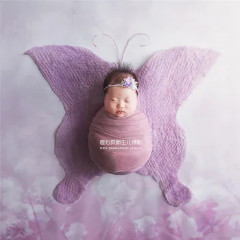 Fluture Lână Felted Pătură fundal Nou-născut Fotografie de fundal înfășa Copilul pătură Strat de Tesatura