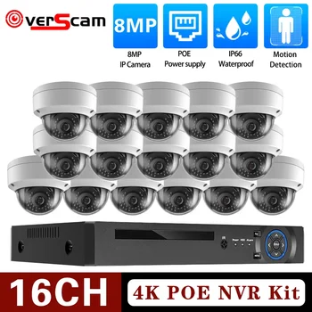 H. 265 16CH 8MP Camera de Securitate de Sistem 4K POE NVR 16Ports Interioară Cameră IP de Exterior IP66-Vandal dovada de Supraveghere Video Cam Kit