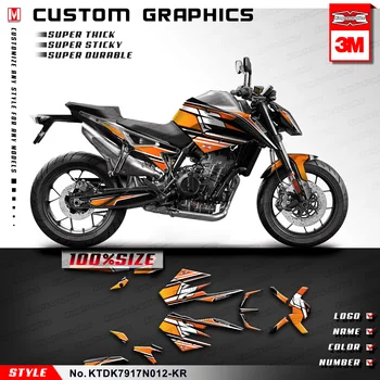 KUNGFU GRAFICĂ Motocicleta Autocolante, Decal Kit pentru Duke 790 890 R 2017 2018 2019 2020 2021 2022 2023, KTDK7917N012-KR